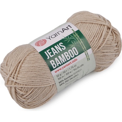 Pletací příze Jeans Bamboo 50 g Varianta: 3 (129) béžová světlá, Balení: 1 ks 51218/126201/238695