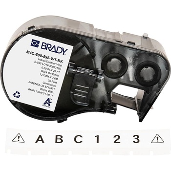 Brady M4C-500-461 / 170765, 12.70 mm x 7.62 m, Полиестер, черен печат / бял фон (170765)