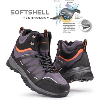 Marwells Softshell Мъжки туристически боти - Сиви с Оранжев 20210835598 (362783_Сив)