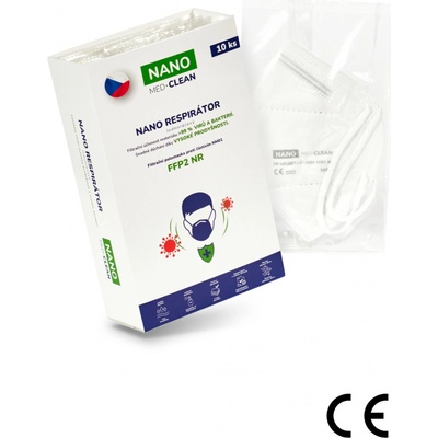 Nano Medical Nanovlákenný respirátor FFP2 nano Med. Clean bílý 10 ks – Zbozi.Blesk.cz