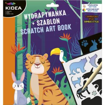 Kidea vyškrabovacie obrázky a šablóna Zvieratá D