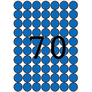 APLI Етикети, кръгли, 19 мм, цветни, a5, apli, сини, 560 етикета в опаковка 12104 (12104)