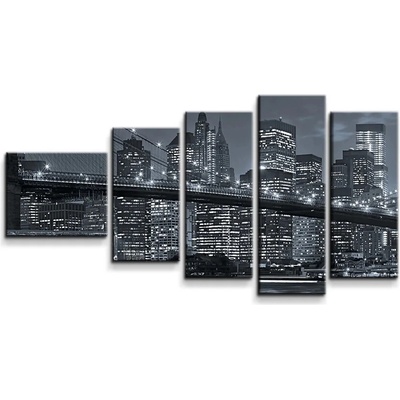 Sablio Obraz - 5-dílný Nočný New York 2 - 100x60 cm