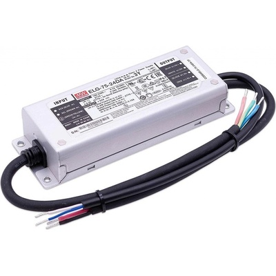 Ledshopik Stmívatelný LED zdroj Meanwell ELG-75-24DA 24V 75W 3,15A IP67 DALI 5 let záruka