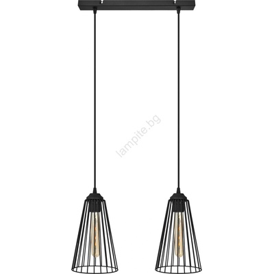 Helam Пендел TORRI 2xE27/15W/230V черен (HE1574)