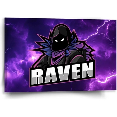 Sablio Obraz FORTNITE RAVEN Fialová búrka - 60x40 cm
