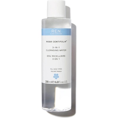 Мицеларна вода за почистване на лице и грим REN Rosa Centifolia 3-in-1 Cleansing Water 200ml (5060033778456)
