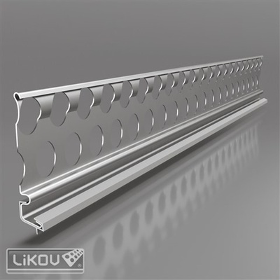 LIKOV Lišta soklová s PVC okapničkou CATNIC PZE-SOC pro omítky tl. 14mm délka 3m