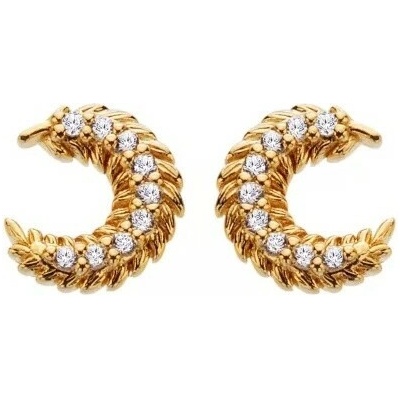 Hot Diamonds Jemné pozlátené náušnice s diamantom a topazy Selene DE855