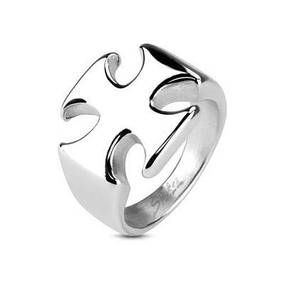 Šperky4U ocelový prsten maltézský kříž OPR1070