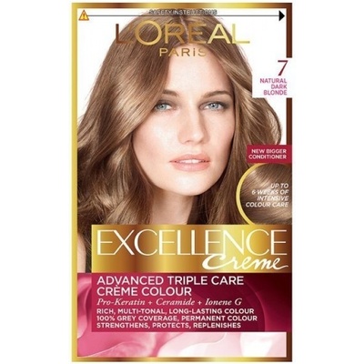 L'Oréal Excellence Creme Triple Protection 7,1 Natural Ash Blonde 48 ml