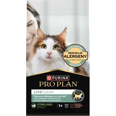 Pro Plan LiveClear Sterilised Rich in salmon suché krmivo pro kočky 1,4 kg