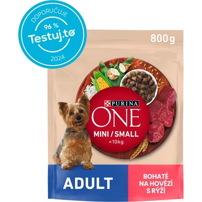 Purina ONE Adult dog hovězí 8 x 0,8 kg