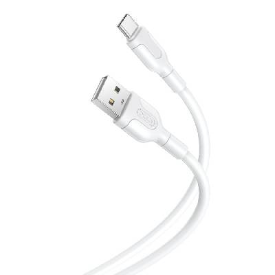 Кабел xo nb212, usb - usb-c, 1.0 м, 2.1 А бял (117367)