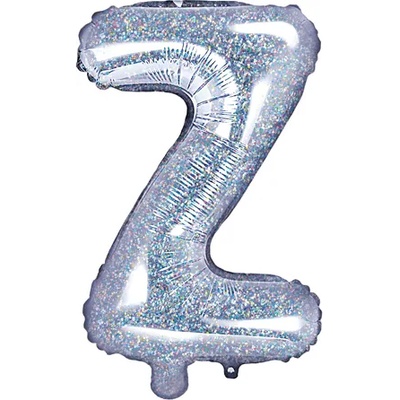 PartyDeco Балон от фолио Mini - Буква Z 35см холографичен