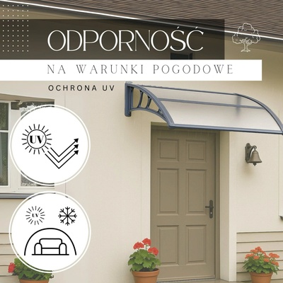 Springos Polyroof 150x75 cm šedá/transparentní