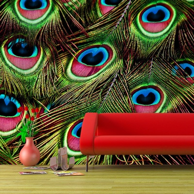 Tapeta SABLIO Paví peří, rozměry 336x220 cm