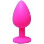 Fantasy by Cottelli Pink large butt plug with white crystal