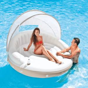 Intex Плаващ надуваем шезлонг със сенник, 199x150 см, 58292 EU (90811)