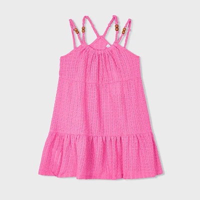 Mayoral Рокля трикотаж фантазия в розов цвят за мини момиче Майорал