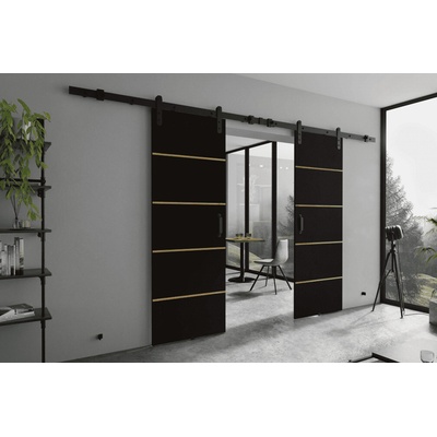 KIER Posuvné dvere LORNI PLUS DUO Čierna 212 cm