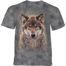 The Mountain pánske batikované tričko Vlk v lese sivé