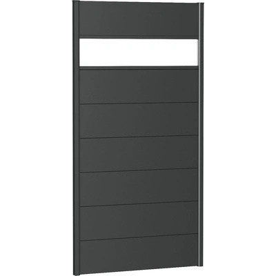 Kovový plot Biohort 100 x 180 cm hliník so sklom tmavosivý metalický