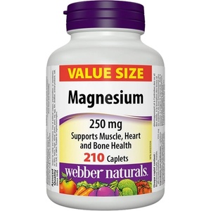 Webber Naturals Magnesium 250 mg | Oxide, Malate and Glycerophosphate [210 каплети]