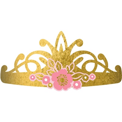 AMSCAN Papírové korunky Na den princeznou sada 8ks