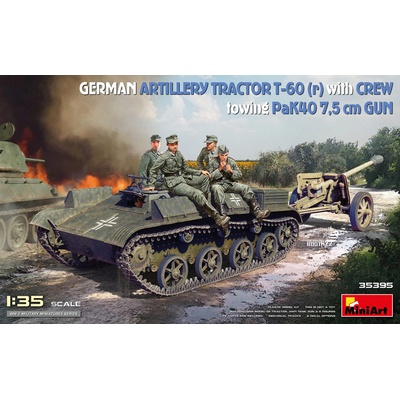 MiniArt German Artillery Tractor T-60 r & Crew Towing PaK 40 predobjednávka 1:35