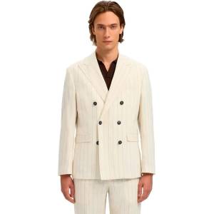 SELECTED Сако Selected Oasis Linen Regular Fit blazer - Beige (Egret / Pinstripe)