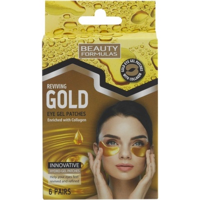 Beauty Formulas Gold zlaté gélové pásky pod oči s kolagénom 6 párov