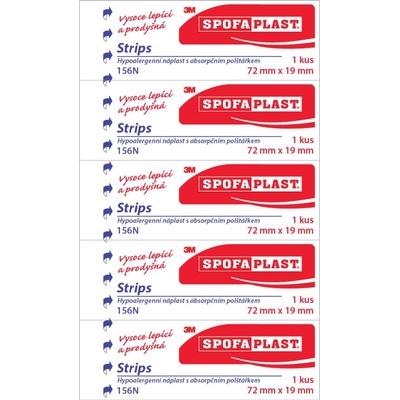 3M Spofaplast 156N Kusová náplast z netkané textilie 7,2 cm x 1,9 cm 5 ks