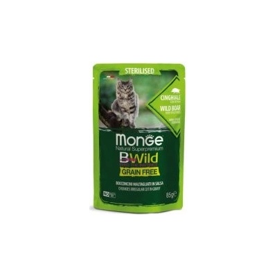 Monge Bwild Cat Grain Free Sterilka Divoké prasa 28 x 85 g