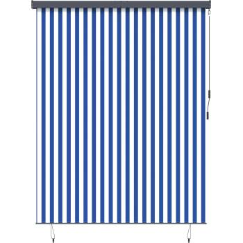 vidaXL Ролетна щора Синьо и бяло 200 x 250 см Текстил и Алуминий (362087)