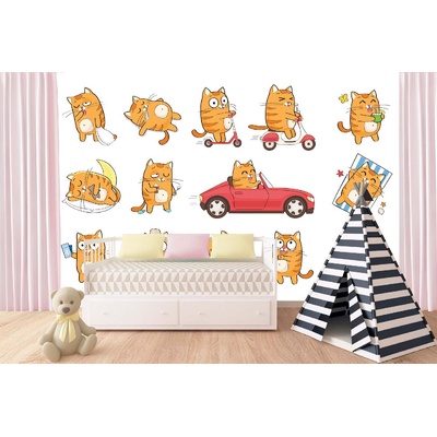 DIMEX ART Самозалепваща се флизелинова фототапета котешки емоции 375 x 250 см