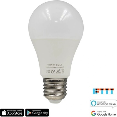 iQ-Tech SmartLife WB011, Wi-Fi LED žiarovka E27, 110-240 V, 9 W, biela