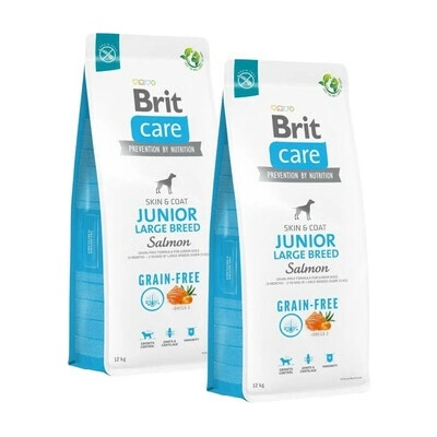 Brit Care Grain Free Junior Large Breed Salmon 2 x 12 kg – Hledejceny.cz