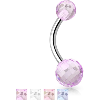 Šperky eshop piercing do pupíku chirurgická ocel a akryl Disco Ball W43.30 Aqua
