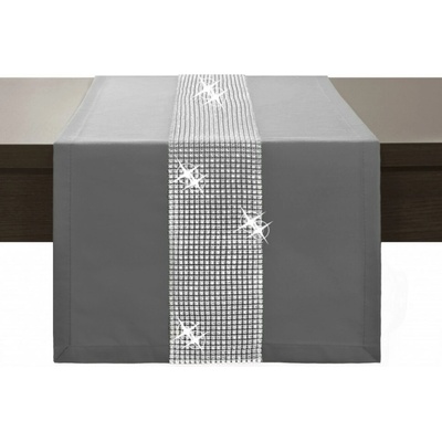 Mondo Běhoun Glamour se zirkony tmavě šedý Šedá 40x120 cm