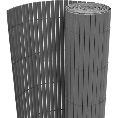 vidaXL Oboustranný zahradní plot PVC 150 x 500 cm šedý