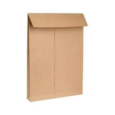 Tašky obchodní (obálky) B4 s křížovým dnem, hnědé