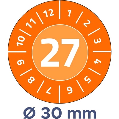 Avery Zweckform 6944-2027 Revizní štítky 30 mm 80 ks oranžové