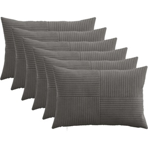 vidaXL Калъфка за възглавница 6 pcs ALMELO Тъмносиво 30 x 50 cm (913960)