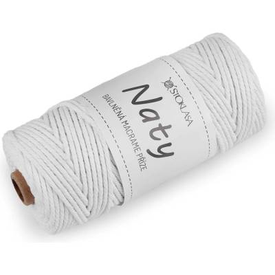 Bavlněná pletací příze macrame Naty Ø3 mm rozčesávací Varianta: 1 bílá přírodní, Balení: 1 ks 59042/151244/273268