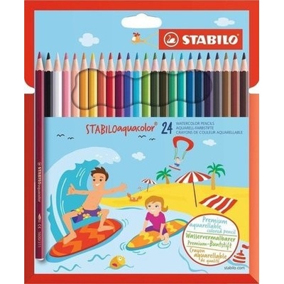 Pastelky STABILO aquacolor, sada 24 ks v kartonovém pouzdru