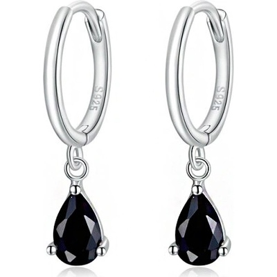 P&J Jewellery stříbrné náušnice slza SE47 černá
