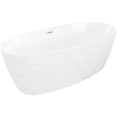 Mexen Olea свободностояща вана модел 170 x 80 cm, бяла, преливник четкан никел - 52821708000-97 (52821708000-97)