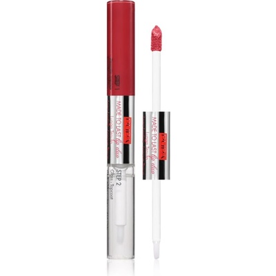 PUPA Made to Last Lip Duo дълготрайно течно червило с блясък цвят 016 - Hot Pink 2x4ml