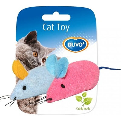 Duvoplus Assortment Of Mice 2st - Котешка играчка - мишки с катнип 6x5x3 см. 2 броя синя/розова